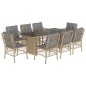 vidaXL 9-tlg. Garten-Essgruppe mit Kissen Beigemischung Poly Rattan vidaXL 9-tlg. Garten-Essgruppe mit Kissen Beigemischung Poly Rattan