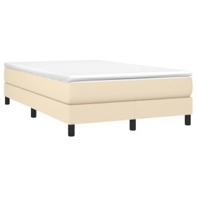 vidaXL Boxspringbett mit Matratze Creme 120x190 cm Stoff