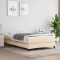 vidaXL Boxspringbett mit Matratze Creme 120x190 cm Stoff vidaXL Boxspringbett mit Matratze Creme 120x190 cm Stoff