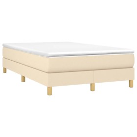 vidaXL Boxspringbett mit Matratze Creme 120x190 cm Stoff