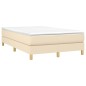 vidaXL Boxspringbett mit Matratze Creme 120x190 cm Stoff vidaXL Boxspringbett mit Matratze Creme 120x190 cm Stoff