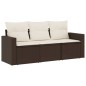 vidaXL 3-tlg. Garten-Sofagarnitur mit Kissen Braun Poly Rattan vidaXL 3-tlg. Garten-Sofagarnitur mit Kissen Braun Poly Rattan