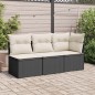 vidaXL Garten-Ecksofa mit Kissen Schwarz Poly Rattan vidaXL Garten-Ecksofa mit Kissen Schwarz Poly Rattan