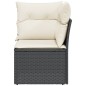 vidaXL Garten-Ecksofa mit Kissen Schwarz Poly Rattan vidaXL Garten-Ecksofa mit Kissen Schwarz Poly Rattan