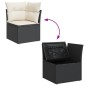 vidaXL Garten-Ecksofa mit Kissen Schwarz Poly Rattan vidaXL Garten-Ecksofa mit Kissen Schwarz Poly Rattan