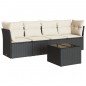vidaXL 5-tlg. Garten-Sofagarnitur mit Kissen Schwarz Poly Rattan vidaXL 5-tlg. Garten-Sofagarnitur mit Kissen Schwarz Poly Rattan