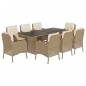 vidaXL 9-tlg. Garten-Essgruppe mit Kissen Beige Poly Rattan vidaXL 9-tlg. Garten-Essgruppe mit Kissen Beige Poly Rattan