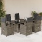 vidaXL 7-tlg. Garten-Essgruppe mit Kissen Grau Poly Rattan vidaXL 7-tlg. Garten-Essgruppe mit Kissen Grau Poly Rattan