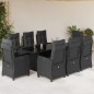 vidaXL 9-tlg. Garten-Essgruppe mit Kissen Schwarz Poly Rattan vidaXL 9-tlg. Garten-Essgruppe mit Kissen Schwarz Poly Rattan