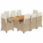 vidaXL 9-tlg. Garten-Essgruppe mit Kissen Beige Poly Rattan vidaXL 9-tlg. Garten-Essgruppe mit Kissen Beige Poly Rattan