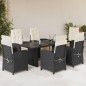 vidaXL 7-tlg. Garten-Essgruppe mit Kissen Schwarz Poly Rattan vidaXL 7-tlg. Garten-Essgruppe mit Kissen Schwarz Poly Rattan