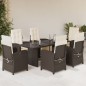 vidaXL 7-tlg. Garten-Essgruppe mit Kissen Braun Poly Rattan vidaXL 7-tlg. Garten-Essgruppe mit Kissen Braun Poly Rattan