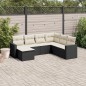 vidaXL 7-tlg. Garten-Sofagarnitur mit Kissen Schwarz Poly Rattan vidaXL 7-tlg. Garten-Sofagarnitur mit Kissen Schwarz Poly Rattan