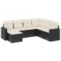 vidaXL 7-tlg. Garten-Sofagarnitur mit Kissen Schwarz Poly Rattan vidaXL 7-tlg. Garten-Sofagarnitur mit Kissen Schwarz Poly Rattan