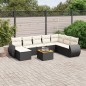 vidaXL 9-tlg. Garten-Sofagarnitur mit Kissen Schwarz Poly Rattan vidaXL 9-tlg. Garten-Sofagarnitur mit Kissen Schwarz Poly Rattan