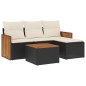 vidaXL 5-tlg. Garten-Sofagarnitur mit Kissen Schwarz Poly Rattan vidaXL 5-tlg. Garten-Sofagarnitur mit Kissen Schwarz Poly Rattan