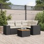 vidaXL 5-tlg. Garten-Sofagarnitur mit Kissen Schwarz Poly Rattan vidaXL 5-tlg. Garten-Sofagarnitur mit Kissen Schwarz Poly Rattan
