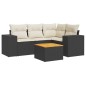 vidaXL 5-tlg. Garten-Sofagarnitur mit Kissen Schwarz Poly Rattan vidaXL 5-tlg. Garten-Sofagarnitur mit Kissen Schwarz Poly Rattan
