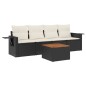vidaXL 5-tlg. Garten-Sofagarnitur mit Kissen Schwarz Poly Rattan vidaXL 5-tlg. Garten-Sofagarnitur mit Kissen Schwarz Poly Rattan