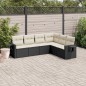 vidaXL 6-tlg. Garten-Sofagarnitur mit Kissen Schwarz Poly Rattan vidaXL 6-tlg. Garten-Sofagarnitur mit Kissen Schwarz Poly Rattan