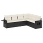 vidaXL 6-tlg. Garten-Sofagarnitur mit Kissen Schwarz Poly Rattan vidaXL 6-tlg. Garten-Sofagarnitur mit Kissen Schwarz Poly Rattan