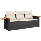 vidaXL 3-tlg. Garten-Sofagarnitur mit Kissen Schwarz Poly Rattan vidaXL 3-tlg. Garten-Sofagarnitur mit Kissen Schwarz Poly Rattan