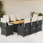 vidaXL 9-tlg. Garten-Essgruppe mit Kissen Schwarz Poly Rattan vidaXL 9-tlg. Garten-Essgruppe mit Kissen Schwarz Poly Rattan