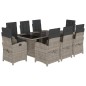 vidaXL 9-tlg. Garten-Essgruppe mit Kissen Hellgrau Poly Rattan vidaXL 9-tlg. Garten-Essgruppe mit Kissen Hellgrau Poly Rattan