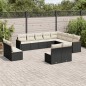 vidaXL 12-tlg. Garten-Sofagarnitur mit Kissen Schwarz Poly Rattan vidaXL 12-tlg. Garten-Sofagarnitur mit Kissen Schwarz Poly Rattan