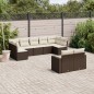 vidaXL 9-tlg. Garten-Sofagarnitur mit Kissen Braun Poly Rattan vidaXL 9-tlg. Garten-Sofagarnitur mit Kissen Braun Poly Rattan