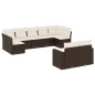 vidaXL 9-tlg. Garten-Sofagarnitur mit Kissen Braun Poly Rattan vidaXL 9-tlg. Garten-Sofagarnitur mit Kissen Braun Poly Rattan