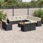 vidaXL 14-tlg. Garten-Sofagarnitur mit Kissen Schwarz Poly Rattan vidaXL 14-tlg. Garten-Sofagarnitur mit Kissen Schwarz Poly Rattan