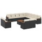 vidaXL 14-tlg. Garten-Sofagarnitur mit Kissen Schwarz Poly Rattan vidaXL 14-tlg. Garten-Sofagarnitur mit Kissen Schwarz Poly Rattan