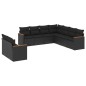 vidaXL 9-tlg. Garten-Sofagarnitur mit Kissen Schwarz Poly Rattan vidaXL 9-tlg. Garten-Sofagarnitur mit Kissen Schwarz Poly Rattan