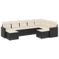 vidaXL 9-tlg. Garten-Sofagarnitur mit Kissen Schwarz Poly Rattan vidaXL 9-tlg. Garten-Sofagarnitur mit Kissen Schwarz Poly Rattan