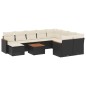 vidaXL 11-tlg. Garten-Sofagarnitur mit Kissen Schwarz Poly Rattan vidaXL 11-tlg. Garten-Sofagarnitur mit Kissen Schwarz Poly Rattan