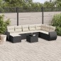 vidaXL 9-tlg. Garten-Sofagarnitur mit Kissen Schwarz Poly Rattan vidaXL 9-tlg. Garten-Sofagarnitur mit Kissen Schwarz Poly Rattan