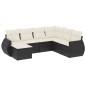 vidaXL 7-tlg. Garten-Sofagarnitur mit Kissen Schwarz Poly Rattan vidaXL 7-tlg. Garten-Sofagarnitur mit Kissen Schwarz Poly Rattan