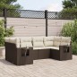 vidaXL 6-tlg. Garten-Sofagarnitur mit Kissen Braun Poly Rattan vidaXL 6-tlg. Garten-Sofagarnitur mit Kissen Braun Poly Rattan