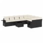 vidaXL 10-tlg. Garten-Sofagarnitur mit Kissen Schwarz Poly Rattan vidaXL 10-tlg. Garten-Sofagarnitur mit Kissen Schwarz Poly Rattan
