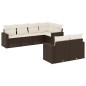 vidaXL 7-tlg. Garten-Sofagarnitur mit Kissen Braun Poly Rattan vidaXL 7-tlg. Garten-Sofagarnitur mit Kissen Braun Poly Rattan