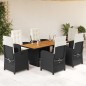 vidaXL 7-tlg. Garten-Essgruppe mit Kissen Schwarz Poly Rattan vidaXL 7-tlg. Garten-Essgruppe mit Kissen Schwarz Poly Rattan