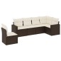 vidaXL 6-tlg. Garten-Sofagarnitur mit Kissen Braun Poly Rattan vidaXL 6-tlg. Garten-Sofagarnitur mit Kissen Braun Poly Rattan