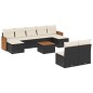 vidaXL 10-tlg. Garten-Sofagarnitur mit Kissen Schwarz Poly Rattan vidaXL 10-tlg. Garten-Sofagarnitur mit Kissen Schwarz Poly Rattan