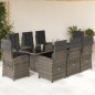 vidaXL 9-tlg. Garten-Essgruppe mit Kissen Grau Poly Rattan vidaXL 9-tlg. Garten-Essgruppe mit Kissen Grau Poly Rattan