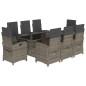 vidaXL 9-tlg. Garten-Essgruppe mit Kissen Grau Poly Rattan vidaXL 9-tlg. Garten-Essgruppe mit Kissen Grau Poly Rattan