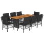 vidaXL 9-tlg. Garten-Essgruppe mit Kissen Schwarz Poly Rattan vidaXL 9-tlg. Garten-Essgruppe mit Kissen Schwarz Poly Rattan