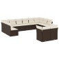 vidaXL 12-tlg. Garten-Sofagarnitur mit Kissen Braun Poly Rattan vidaXL 12-tlg. Garten-Sofagarnitur mit Kissen Braun Poly Rattan