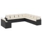 vidaXL 11-tlg. Garten-Sofagarnitur mit Kissen Schwarz Poly Rattan vidaXL 11-tlg. Garten-Sofagarnitur mit Kissen Schwarz Poly Rattan