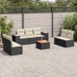 vidaXL 8-tlg. Garten-Sofagarnitur mit Kissen Schwarz Poly Rattan vidaXL 8-tlg. Garten-Sofagarnitur mit Kissen Schwarz Poly Rattan